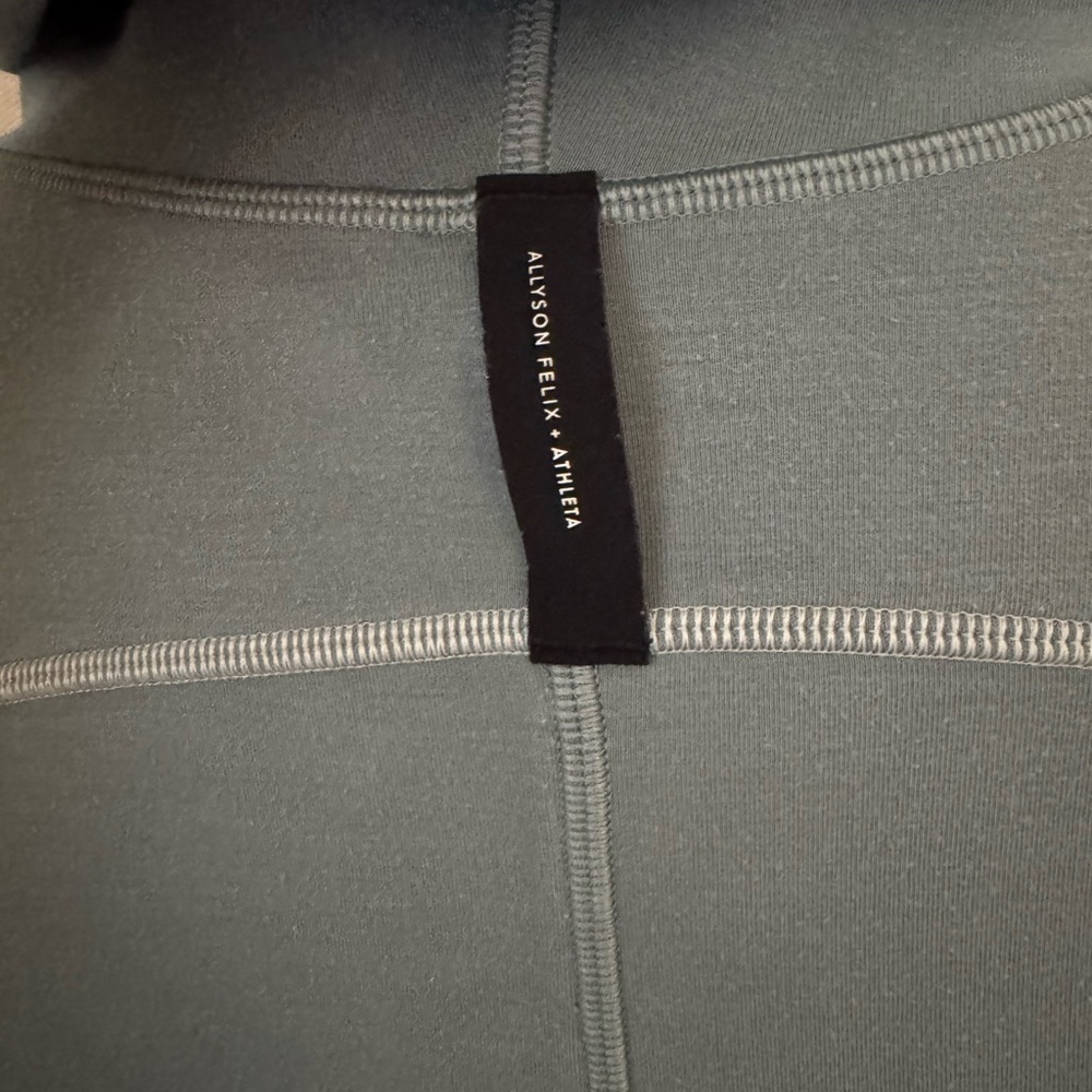 Athleta x Allyson Felix Sage Green Hoodie Small Zip Pocket Athleisure Pullover - Picture 8 of 11